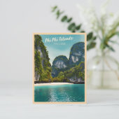 ヴィンテージトラベルピピアイランズタイランドレトロ ポストカード (スタンド正面)