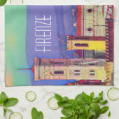 ヴィンテージトラベルフィレンツェItaly Church Duomo キッチンタオル (折り畳み)