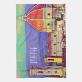 ヴィンテージトラベルフィレンツェItaly Church Duomo キッチンタオル (縦)