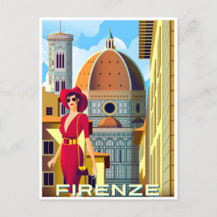 ヴィンテージトラベルフィレンツェItaly Church Duomo ポストカード