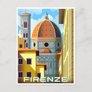 ヴィンテージトラベルフィレンツェItaly Church Duomo ポストカード