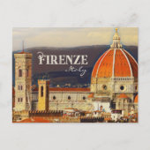 ヴィンテージトラベルフィレンツェItaly Church Duomo ポストカード (正面)