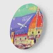 ヴィンテージトラベルフィレンツェItaly Church Duomo ラージ壁時計 (傾斜)