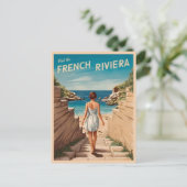 ヴィンテージトラベルフランスのリビエラシーサイドレトロ風光明媚 ポストカード (スタンド正面)