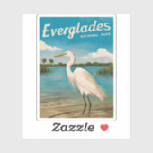 ヴィンテージトラベルフロリダエバーグレーズ自然野生生物 シール (シート)
