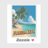 ヴィンテージトラベルフロリダ鍵ビーチシーサイド風光明媚 シール (シート)