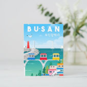 ヴィンテージトラベルブサンサウスコリアバケーションレトロ ポストカード (スタンド正面)