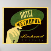 ヴィンテージトラベルブダペストハンガリーベルホップハット ポスター (正面)