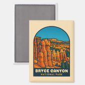 ヴィンテージトラベルブライスキャニオン国立公園レトロ マグネット (正面/裏面)
