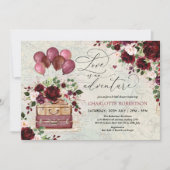 ヴィンテージトラベルブライダルシャワーラブアンアドベンチャー 招待状 (正面)