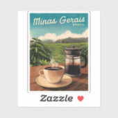 ヴィンテージトラベルブラジルコーヒーファームレトロ風光明媚 シール (シート)
