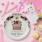 ヴィンテージトラベルブルゴーニュ赤面フローラブライダルシャワー ペーパープレート (パーティー)