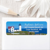 ヴィンテージトラベルブルー海コーストヌブルライトハウス ラベル (インサイチュ)