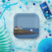 ヴィンテージトラベルブルー海ライトハウス ペーパープレート (パーティー)