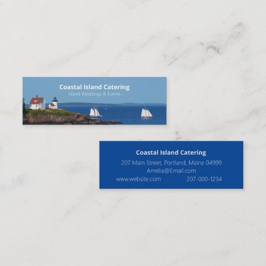 ヴィンテージトラベルブルー海灯台メインセイル スキニー名刺 (正面/裏面)