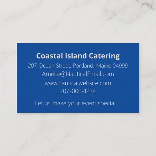 ヴィンテージトラベルブルー海灯台メインセイル 名刺 (裏面)