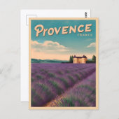 ヴィンテージトラベルプロヴァンスフランスレトロ風光明媚 ポストカード (正面/裏面)