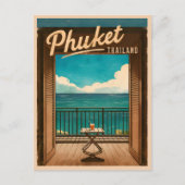 ヴィンテージトラベルプーケットタイランドレトロ風光明媚 ポストカード (正面)