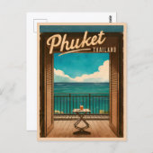 ヴィンテージトラベルプーケットタイランドレトロ風光明媚 ポストカード (正面/裏面)