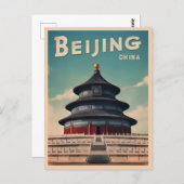 ヴィンテージトラベルベイジン中国レトロ風光明媚 ポストカード (正面/裏面)