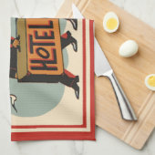 ヴィンテージトラベルホップスホテルローマ，カディス，スペイン キッチンタオル (四つ折り)