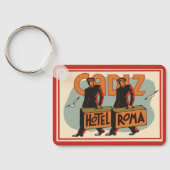 ヴィンテージトラベルホップスホテルローマ，カディス，スペイン キーホルダー (裏面)