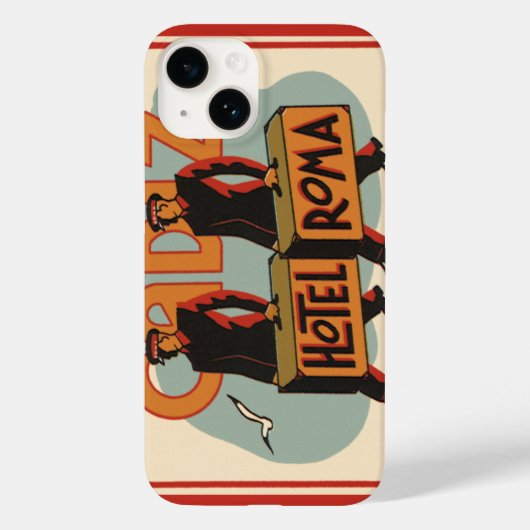 ヴィンテージトラベルホップスホテルローマ,カディス,スペイン Case-Mate iPhoneケース (裏面)