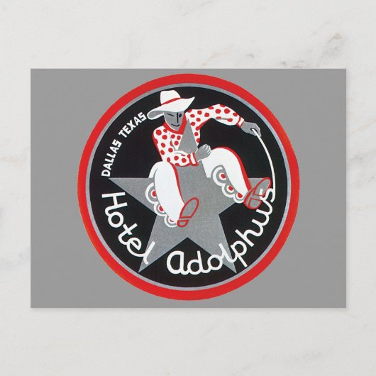 ヴィンテージトラベルホテルアドルファスinダラス,テキサス州 ポストカード (正面)