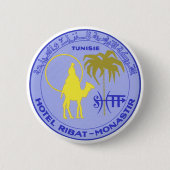 ヴィンテージトラベルホテルリヴァットinモナスティール,チュニジア 缶バッジ (正面)