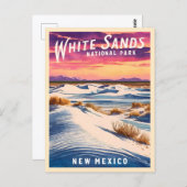 ヴィンテージトラベルホワイトサンズナショナルパークレトロ ポストカード (正面/裏面)
