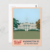 ヴィンテージトラベルホワイトハウスワシントンDC ポストカード (正面/裏面)