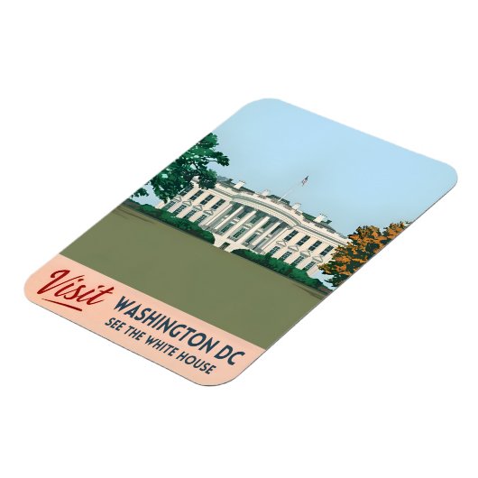 ヴィンテージトラベルホワイトハウスワシントンDC マグネット (左側)