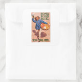 ヴィンテージトラベルホンコン中国ホテルラベルアート スクエアシール (バッグ)