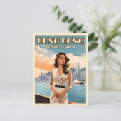 ヴィンテージトラベルホンコン中国レトログラフィック ポストカード (スタンド正面)