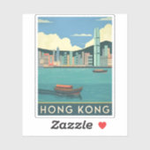 ヴィンテージトラベルホンコン中国レトロシティスケープ シール (シート)