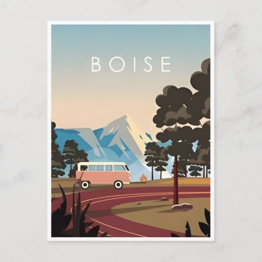 ヴィンテージトラベルボイズアイダホエタスユニレトロ ポストカード (正面)