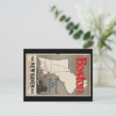 ヴィンテージトラベルボストンニューヘブン鉄道列車 ポストカード (スタンド正面)