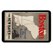 ヴィンテージトラベルボストンニューヘブン鉄道列車 マグネット (横)