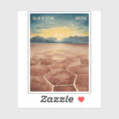 ヴィンテージトラベルボリビアウイユニ塩フラットランドスケープ シール (シート)