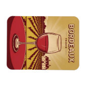 ヴィンテージトラベルボルドーフランスヴィネヤードランドスケープ マグネット (横)