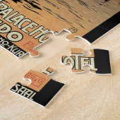 ヴィンテージトラベルボーツアットエクセルシオールパレスヴェニス ジグソーパズル (側面)