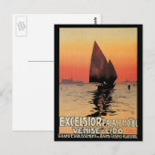 ヴィンテージトラベルボーツアットエクセルシオールパレスヴェニス ポストカード (正面/裏面)