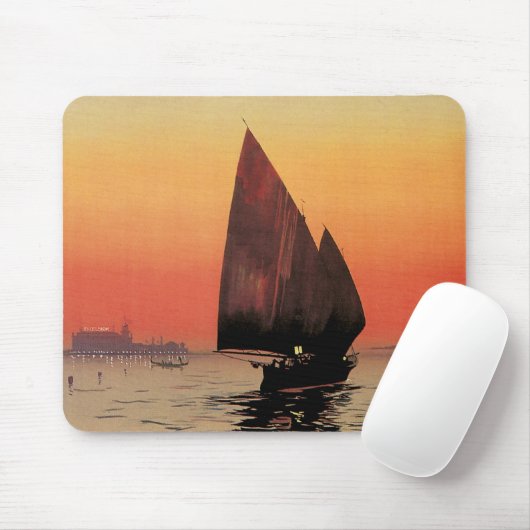 ヴィンテージトラベルボーツアットエクセルシオールパレスヴェニス マウスパッド (マウス)