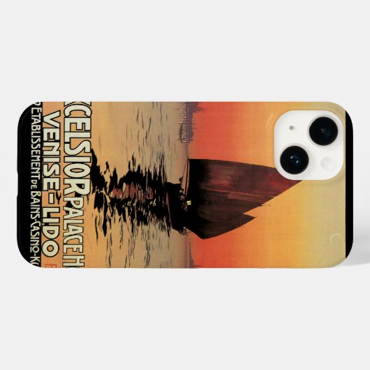 ヴィンテージトラベルボーツアットエクセルシオールパレスヴェニス Case-Mate iPhoneケース (裏面 (横))