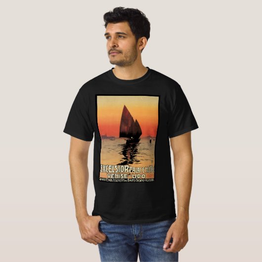 ヴィンテージトラベルボーツアットエクセルシオールパレスヴェニス Tシャツ (正面フル)