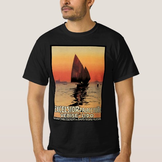 ヴィンテージトラベルボーツアットエクセルシオールパレスヴェニス Tシャツ (正面)