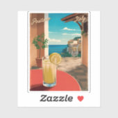 ヴィンテージトラベルポジターノイタリアレトロ風光明媚 シール (シート)