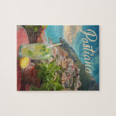 ヴィンテージトラベルポジターノイタリアレトロ風光明媚 ジグソーパズル (横)