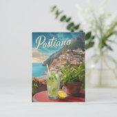 ヴィンテージトラベルポジターノイタリアレトロ風光明媚 ポストカード (スタンド正面)