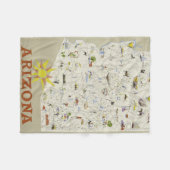 ヴィンテージトラベルポスターアリゾナブランケット フリースブランケット (正面(横))